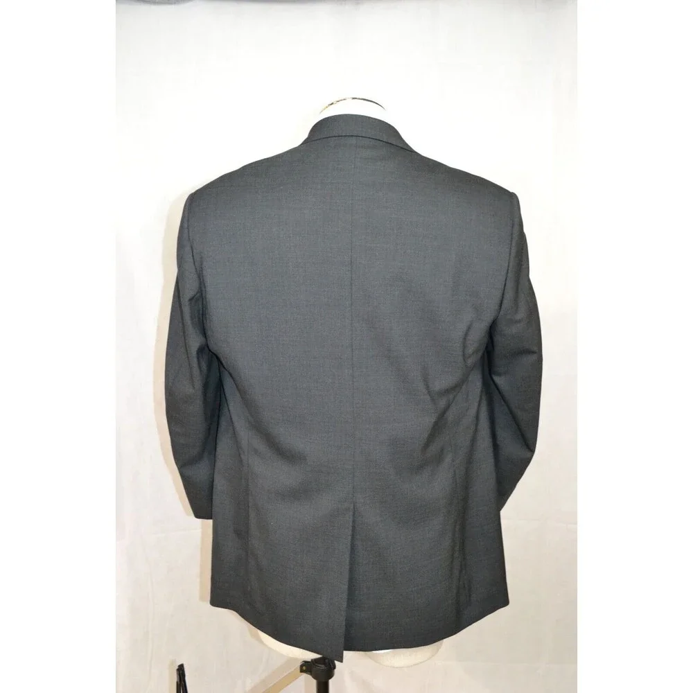 Brooks Brothers Brooksease Wool Blazer Dark Charcoal Gray Sport Coat Sz 44R USA‎